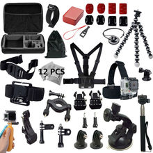 Gopro accessories set go pro kit mount for SJ4000 gopro hero4 3 2 Black Edition SJCAM SJ5000 camera case xiaoyi chest tripod