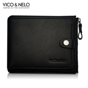 Viconelo first layer of cowhide genuine leather gift male wallet ultra-thin zipper bag change place