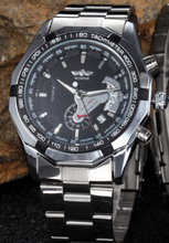 A la moda masculino mecánicos de marcas de lujo ocasional de los deportes relojes pulsera de acero inoxidable relojes militares relógio masculino