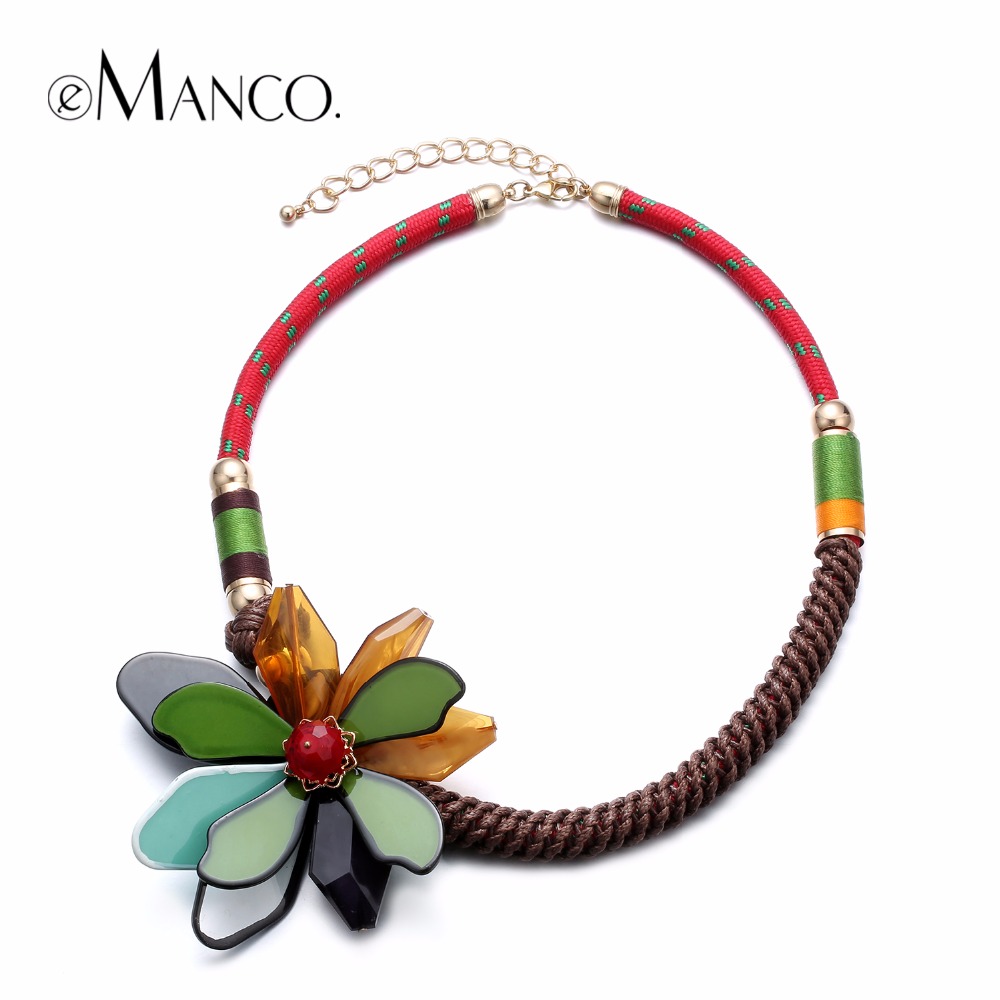 //Flower necklace acrylic// irregular shape necklace fashion jewelry statement necklace 2015 collares ethnic necklace eManco