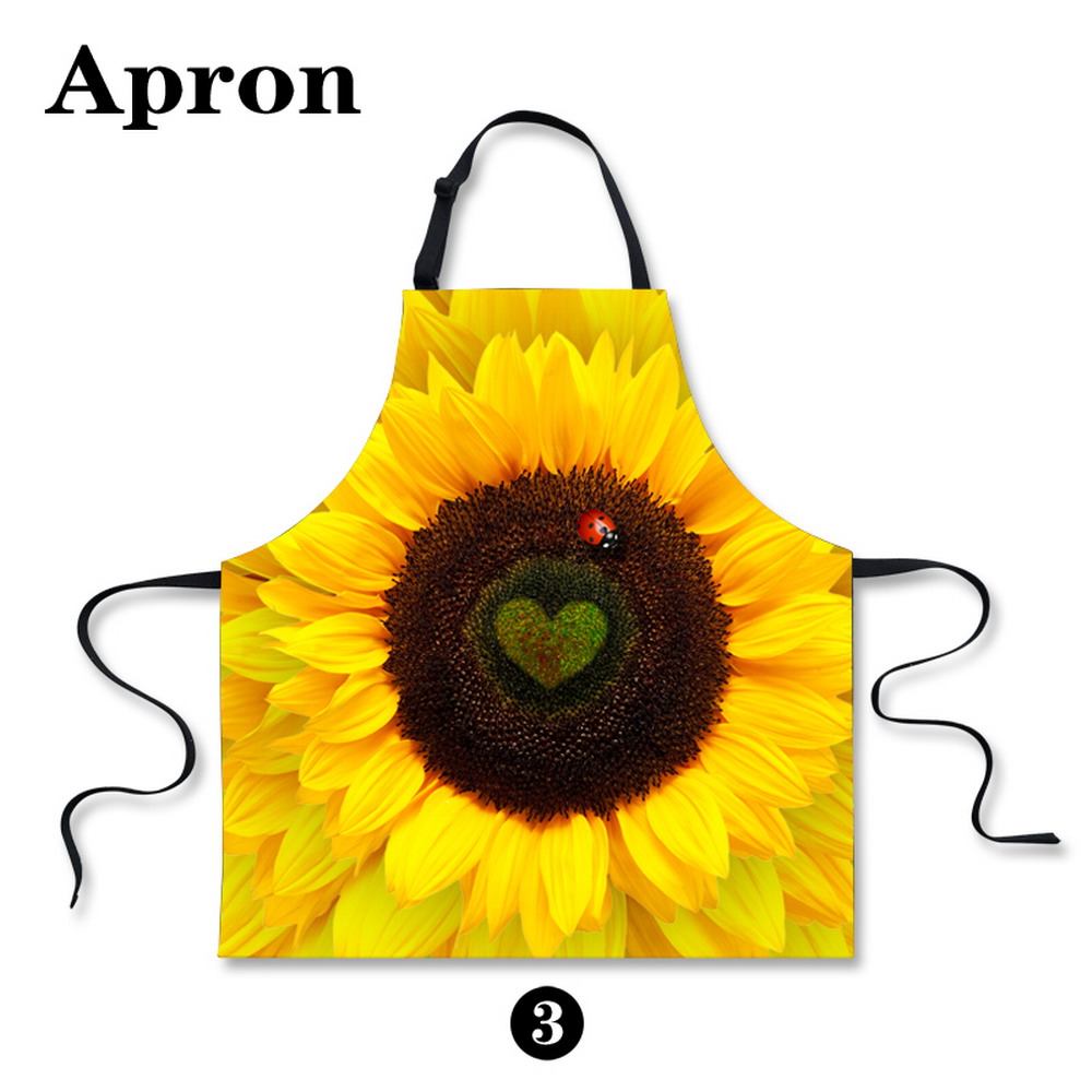 Funny Ladybug Sunflower Printing Beautiful Aprons for Christmas Cute Cat Mouse Pig Cleaning Cooking Aprons Kitchen Chef Apron