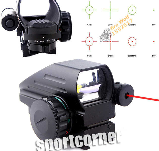 Tactical Holographic Reflex Red Green Dot Scope 4 Reticle Laser Sight free shipping & Red