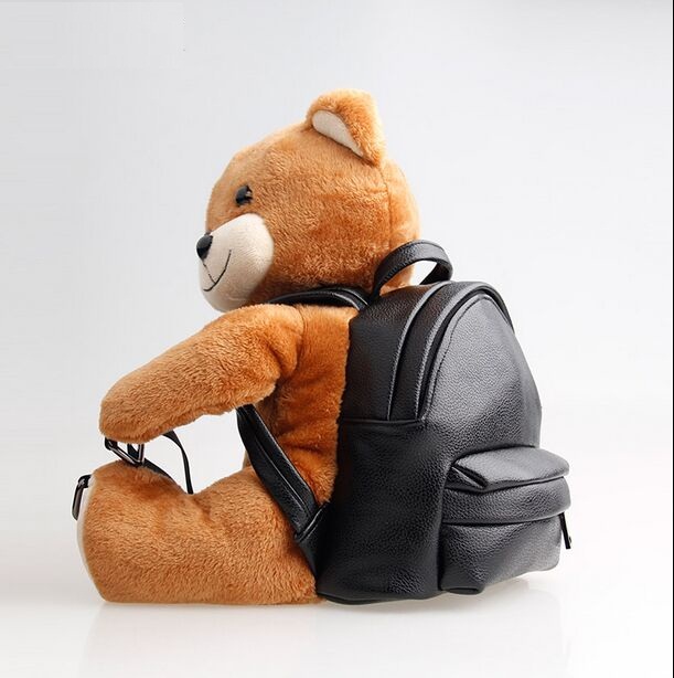 Фотография Personalized stuffed toy material and pu kids gift funny cute bear backpack children school bags for teenagers