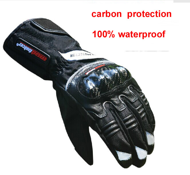 New winter carbon protection motorcycle gloves wat...