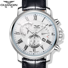 Original GUANQIN Top Brand Luxury Quartz Watches Men Sapphire Mirror Luminous Fashion Men Watch Relogios Masculino Relojes