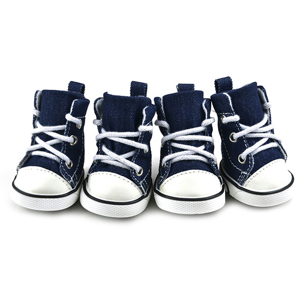 Новый 4 шт. голубой щенок собака джинсовые обувь спортивная свободного покроя с антискользящим покрытием сапоги ботинки тапки