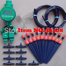 Irrigation System Watering Hose Dripper Water Timer Kit With 10pcs Mist Sprinkler 15m Hose And