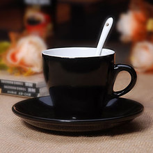 2pcs/set Ceramics Chinese Mugs coffe tea mug Milk  office Cup color black with tray