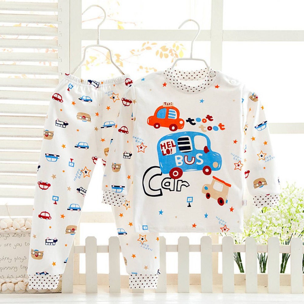 autumn clothes Cotton clothing sets suits kids boy girl spajamas children underwear sleepwear T Shirt Tops