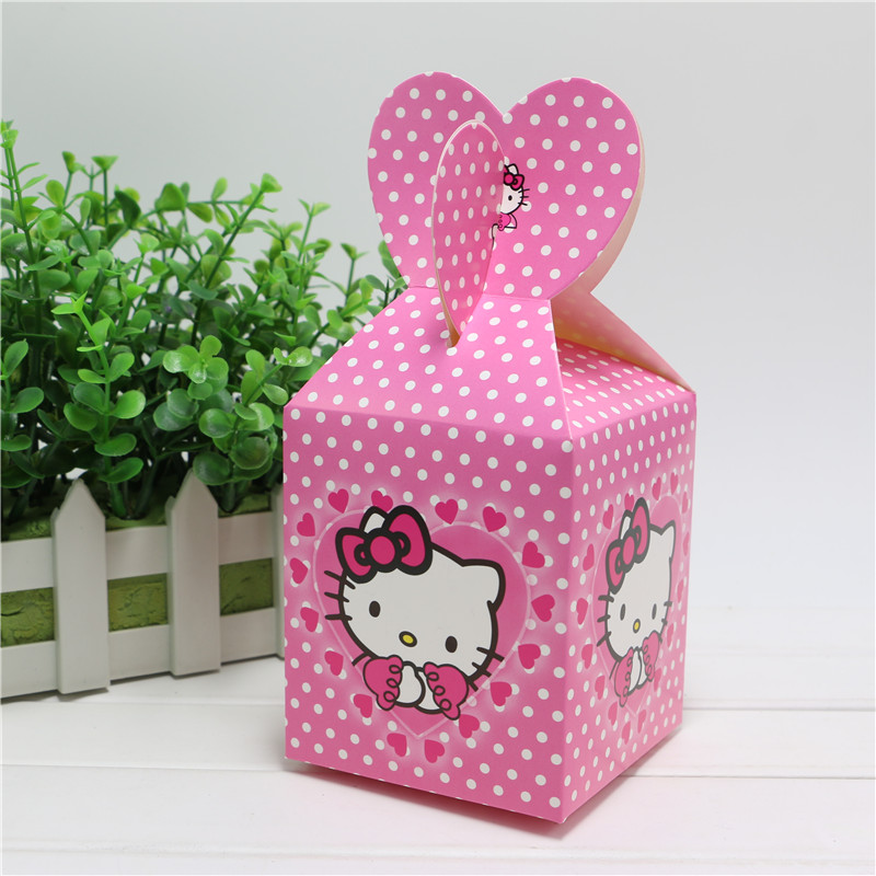 8 pcs/lot hello kitty cartoon party kids favor box candy box wedding