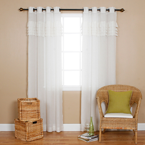 Orange Fabric For Curtains Windowpane Sheer Curtains