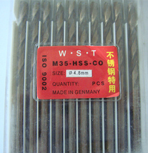 4.8 mm Cobalt broca derecho Shank fresa espiral bit 10 unids = 1 lote M35
