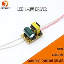 Free shipping (1-3)x 1W 3x1W Led Driver 1W 2W 3W Lamp Driver Power Supply Lighting Transformer AC85-265V(110V/220V) Output 300mA