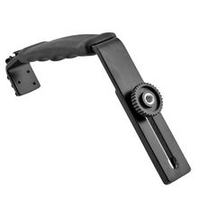 Universal Heavy Duty Camera Grip L Bracket with 2 Standard Side Hot Shoe Mount Video Flash DSLR Holder
