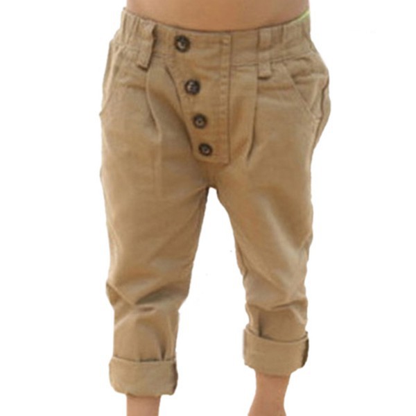 Retro Toddler Kid Boy Pants Khaki Casual Pants Straight Trousers 2 7Y Baby Clothes