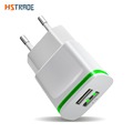 LED Light Micro USB Charger Eu 5V 2A 2 Ports Fast Charging Wall Power Adapter For