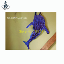 Blue Whale Shark Bag Colorful Ocean Fish Messenger Bag Creative 3D Fish Sling Bag