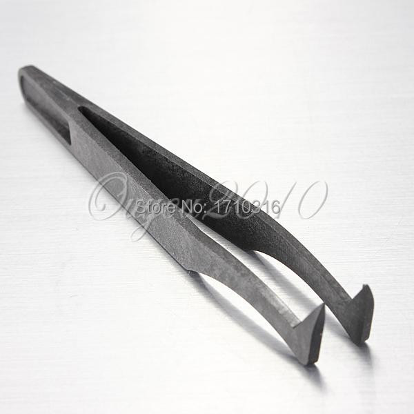 Best Promotion New Arrival Portable Black Straight Bend Anti static Plastic Tweezer Heat Resistant Repair Tool