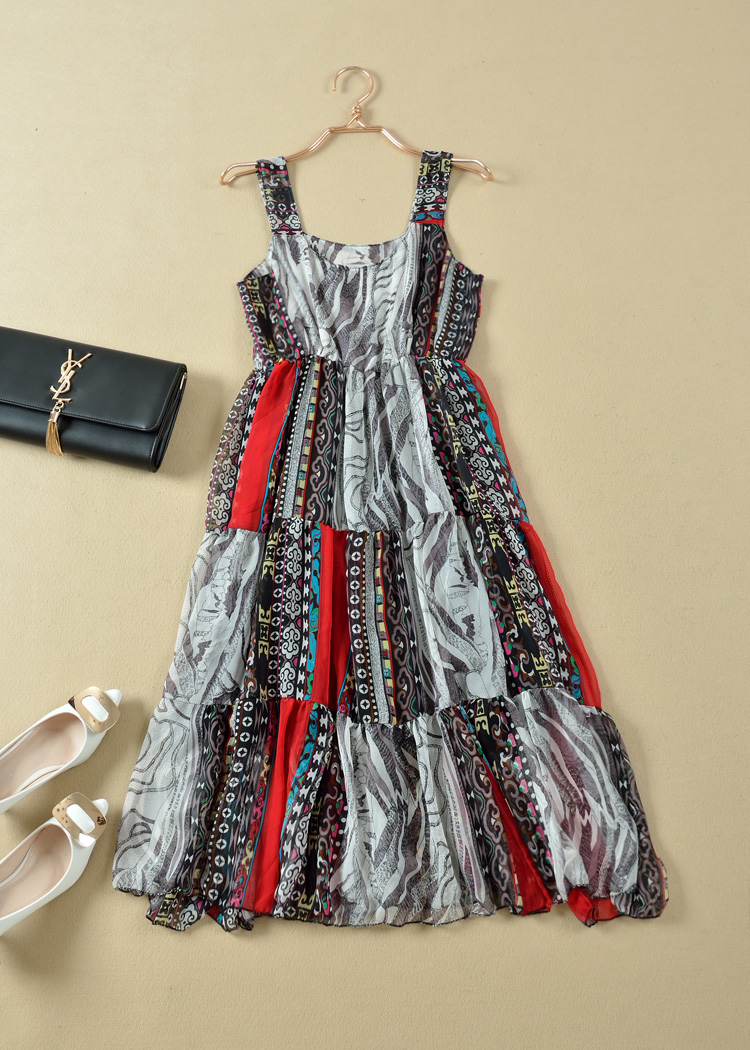 New 2014 bohemian pure silk summer dress,100% mulberry silk double layer casual dress,100% silk wide shoulder women dress