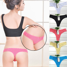 87229 Hot Sale 2015 G String Cotton Dots Thongs For Women