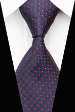 NT0464 Checks Black Red Classic Silk Polyester Blend Smooth Man s Casual Jacquard Woven Necktie Business
