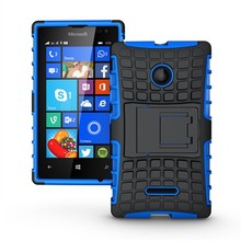 Dual Layer Armor Silicone Hard Shell Hybrid Kickstand Case Cover For Microsoft Lumia 435 Shock Proof