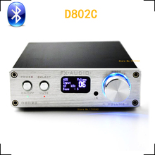 Wireless Bluetooth D802C Remote Control Pure Digital Audio Amplifier Input USB/RCA/Optical/Coaxial 24Bit/192KHz 80W+80W – Silver