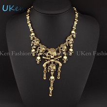 Pirates of the Caribbean Design Women Vintage Necklaces Fashion Bone Chains Skulls Choker Necklaces & Pendants Statement Jewelry