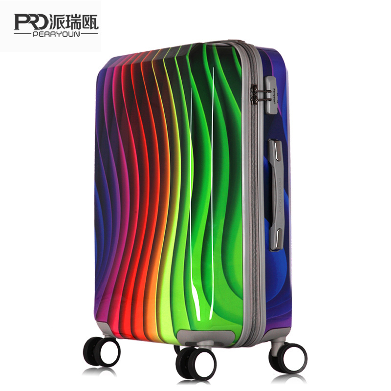New! Colorful 3D Trolley Luggage Travel Bag ABS+PC Universal Wheels Luggage Travel Suitcase 20