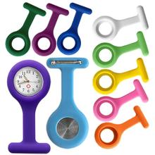 Nurses Fob Pocket Watches Medical Nurse Watch Brooch Pin Silicone Covers 10 Colors Randomly