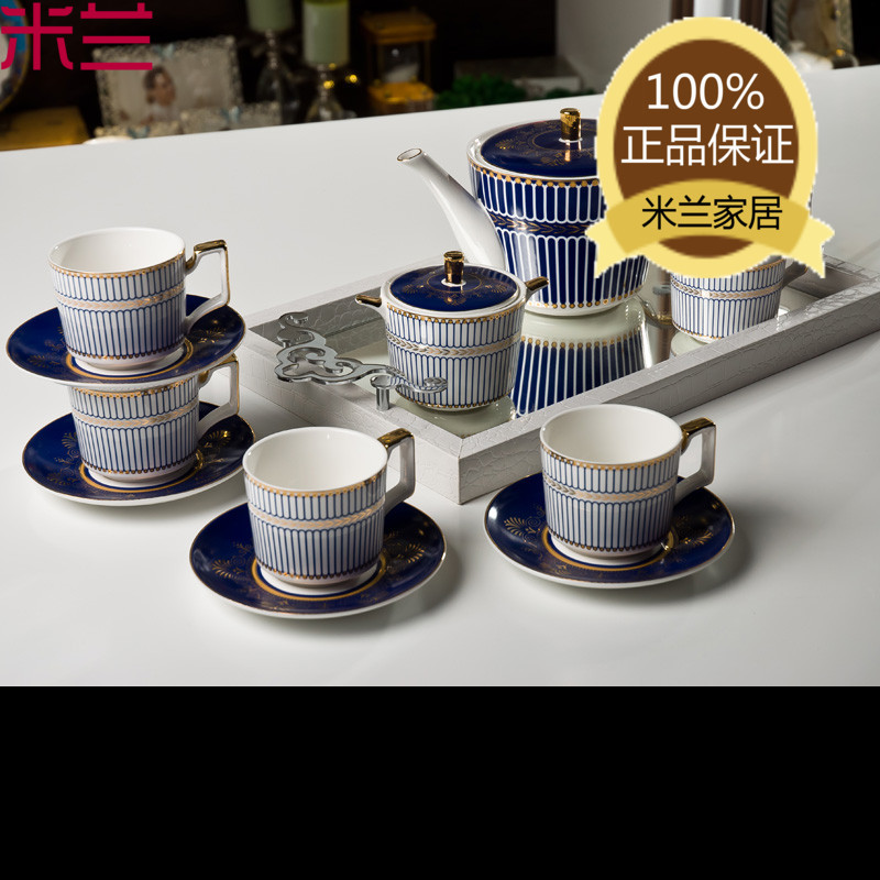 11 pieces bone china coffee cup and saucer set ceramic tea set British coffee sets tea