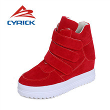 2015 New Listing Velcro Shoes Increased Heavy bottomed High top Sneakers Female Sports Shoes Casual Shoes