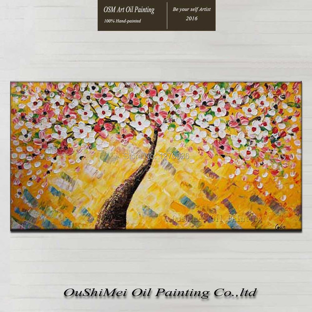 Abstract cherry blossom bonsai tree oil painting floral large ...
