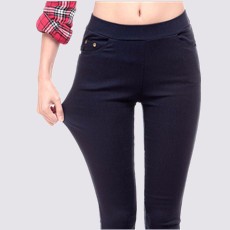 S-XL-Pocket-Cutton-Leggings-Autumn-New-Casual-Pocket-Rivet-Solid-Pencil-Leggings-Black-And-White