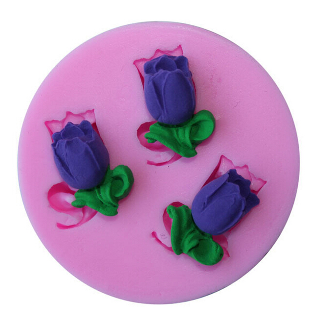 Гаджет  Small Size Tulips Shape Silicone 3D Fondant Cake Lace Mold Tools Soap Chocolate Mould For Decorating G027 None Дом и Сад