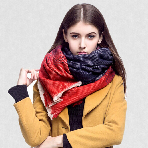 Foulard Poncho Scarf For Women Winter Blacket Shawl Pashmina Hijab Cashmere Snood font b Tartan b