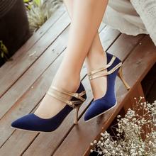 2016 Mary Janes Pumps Pointed Toe Shoes Woman Buckle Strap Shoes Thin High Heels Pumps Casual