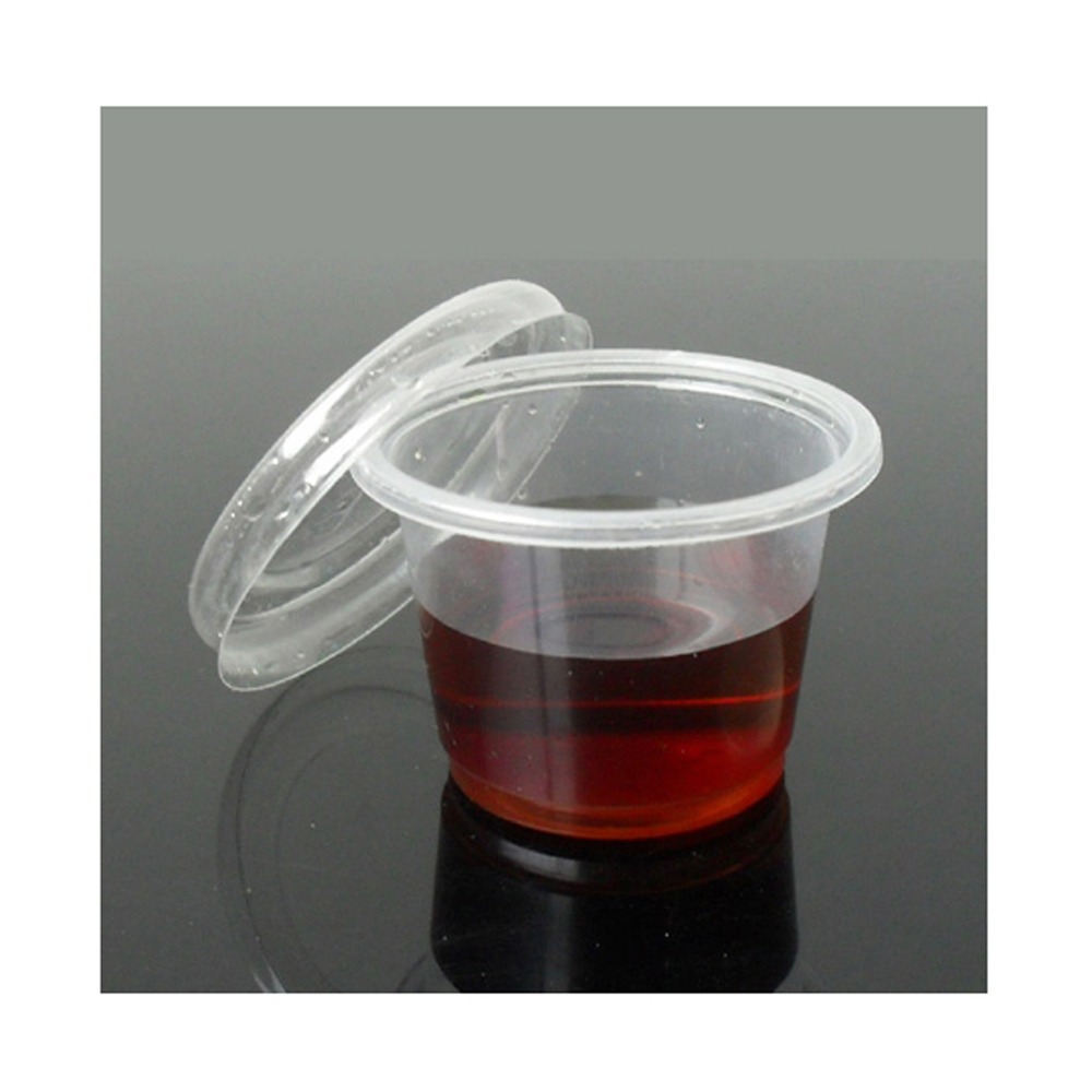100PC 30ML Plastic Disposable Vodka Jelly Shot Glass Cups With Lids