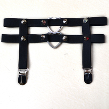 garter rivet Women black sexy lingerie pastel goth cinta liga garter stockings bondage harness sex products garter metal clips