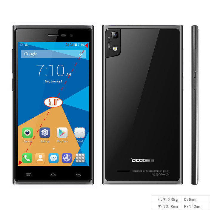 Original Doogee TUBRO2 DG900 5 0 MTK6592 Octa Core Android 4 4 Cellphone 2GB RAM 16GB