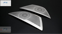 Interior For BMW 5 Series F10 520li 2011 – 2015 Stainless Steel Side Door Audio Speaker Frame Cover Trim Modling Garnish