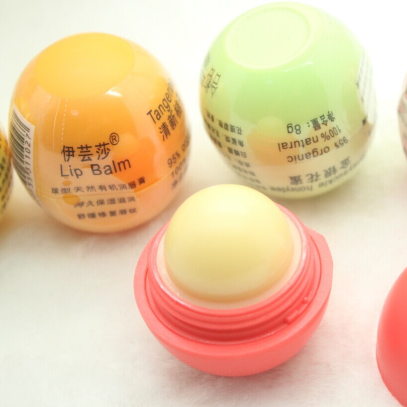 Hot Sale E Popular O lip balm S ball colorful fruit moisturize the lip balm to