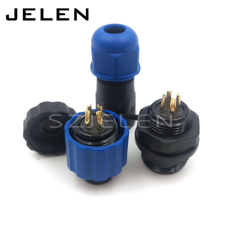 Description Picture 6 of itemSD13 , 4 pin cable connectors waterproof 250v sockets led cabinet Power connector,  4pin waterproof panel mount connector,IP68