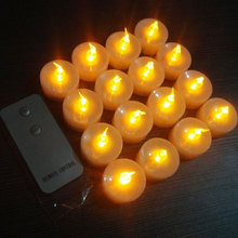 ( 16 шт. свечи + 1 шт. дистанционного ) желтый мерцание из светодиодов свечи дистанционного управления свечи батарейках Tealight свечи валентина