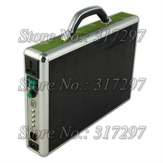 Free Shipping 10W Portable Solar Power Generator Ultra Thin Briefcase Design LED Lighting Music AC Charger
