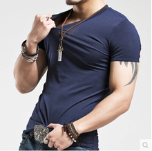 2015 New arrival summer Fashion Casual short sleeved men t shirt men brand plus size M