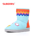 SUBERRY 2016 New Winter Shoes For Women Keep Warm Cute Flat Animal Snow Boots Fashion Fur