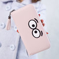 Adorable Cartoon Eyes Tassel Ornament Wallet Women 2016 New Fashion Hand held Bag Ladies Designer High