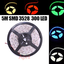 5M Roll 3528 SMD Waterproof 60 LEDs M 300 LEDs Warm Cool White Red Green Blue