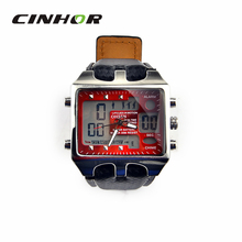 Ohsen AD0930 con estilo del deporte de hombre analógico + Digital de cuarzo reloj de pulsera – negro + rojo ( 1 x CR-2025 )